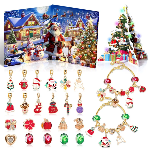 🎄 Calendrier de l’Avent Noël 2025 – 28 Bijoux à Créer : Bracelets & Breloques de Noël