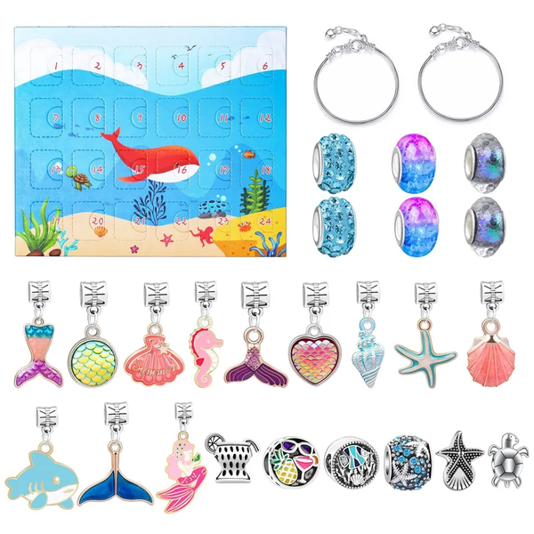 🎄 Calendrier de l’Avent Noël 2025 – 28 Bijoux à Créer : Bracelets & Breloques style ocean