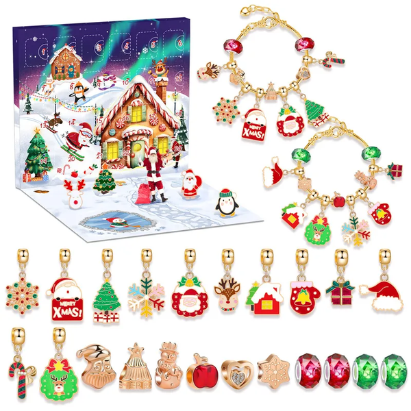🎄 Calendrier de l’Avent Noël 2025 – 28 Bijoux à Créer : Bracelets & Breloques de Noël
