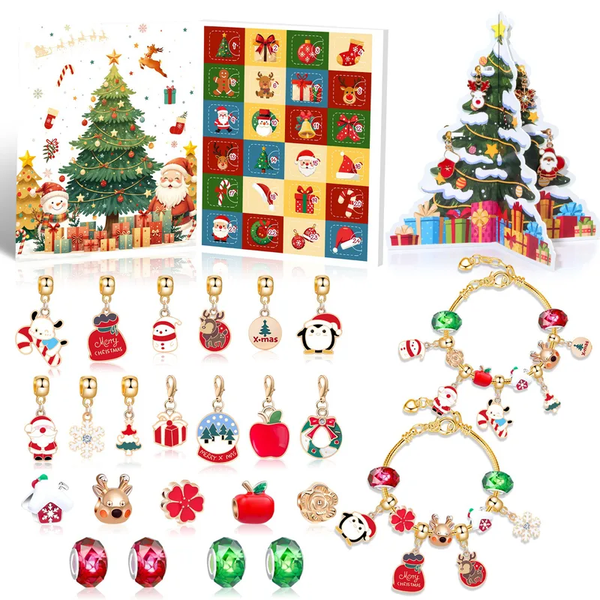 🎄 Calendrier de l’Avent Noël 2025 – 28 Bijoux à Créer : Bracelets & Breloques de Noël