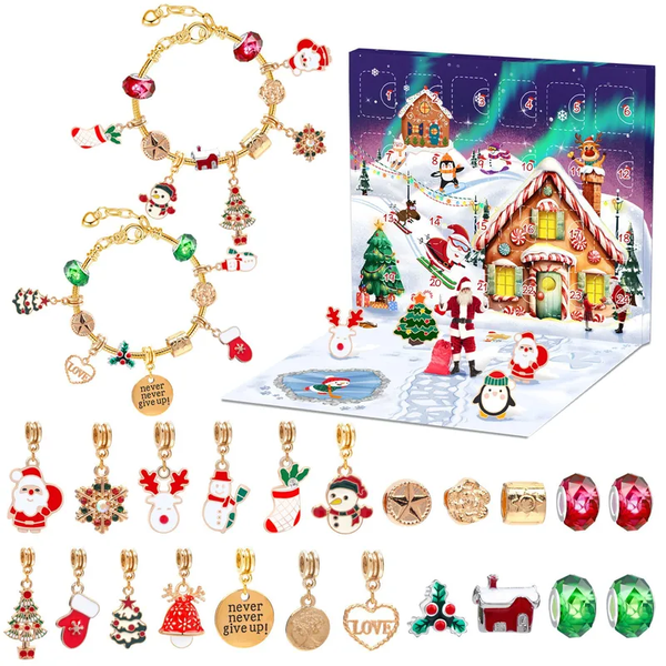 🎄 Calendrier de l’Avent Noël 2025 – 28 Bijoux à Créer : Bracelets & Breloques de Noël
