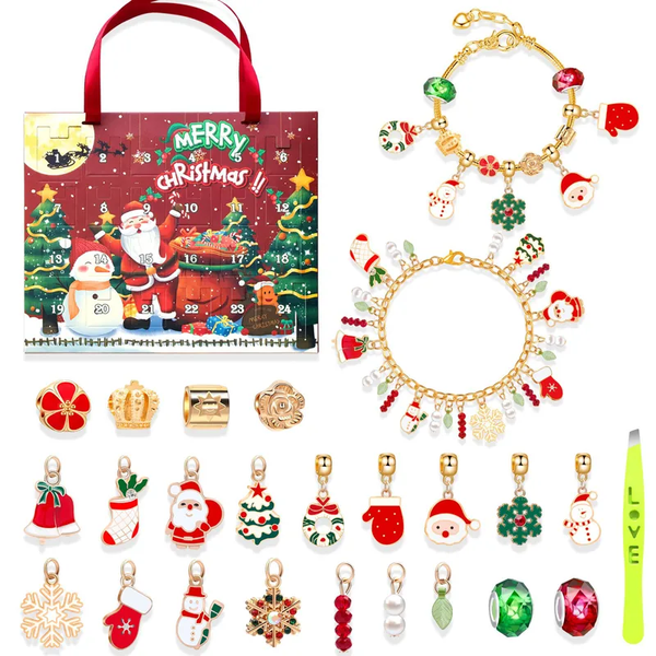 🎄 Calendrier de l’Avent Noël 2025 – 28 Bijoux à Créer : Bracelets & Breloques de Noël