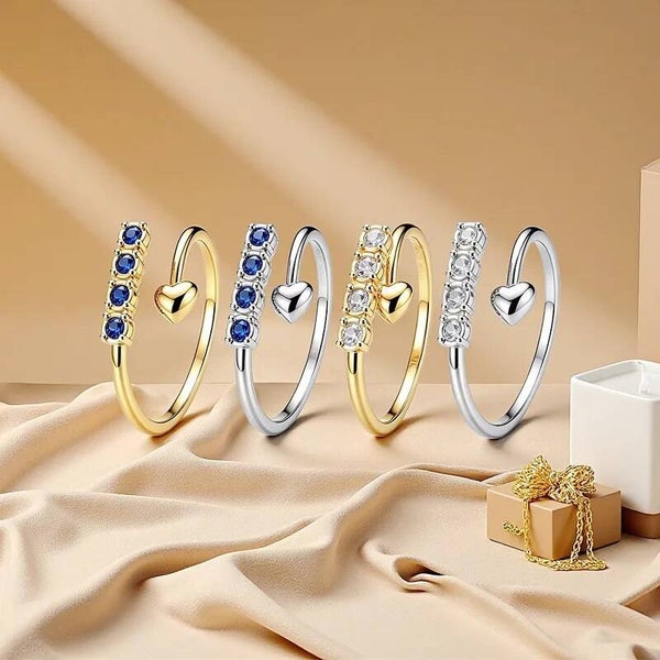Anneau Rond Unisexe – Acier Inoxydable 304 Plaqué Or 18 Carats PVD & Strass