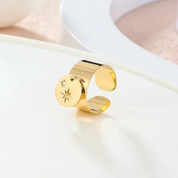 Bague Étoiles Dorée ou Argentée Ajustable - Constellation Zircon - Acier Inoxydable