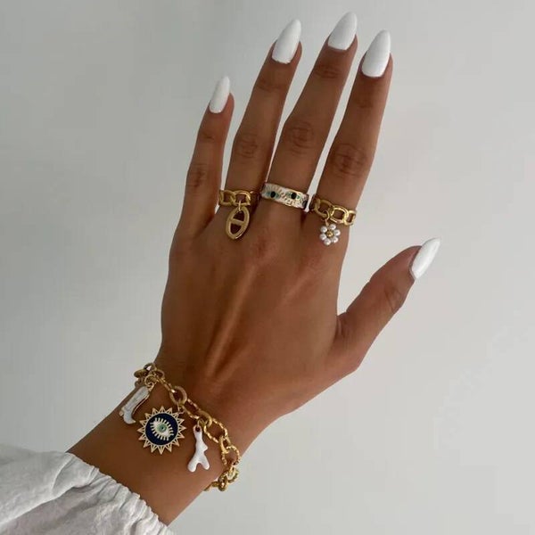Bague Dorée Minimaliste Chic Ajustable  Acier Inoxydable 304 Bijou Femme Résistant