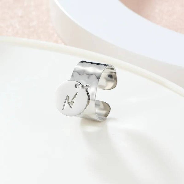 Bague Pampille Éclair Argentée Zircons  Acier Inoxydable 304 Ajustable VanBijoux