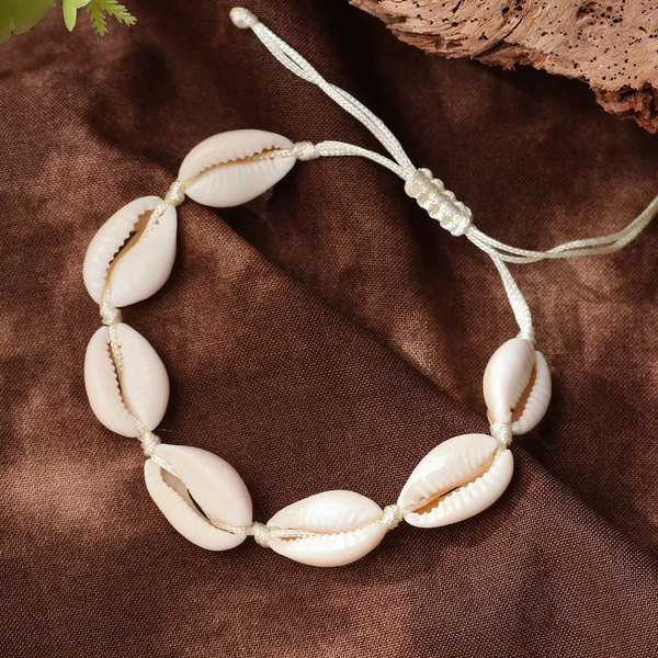 Bracelet Cauris Cordon Coquillages Cauris – Bohème Ajustable Été Waterproof Naturel