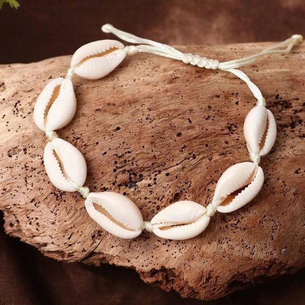 Bracelet Cauris 7 Coquillages - Cordon Bohème Ajustable Waterproof