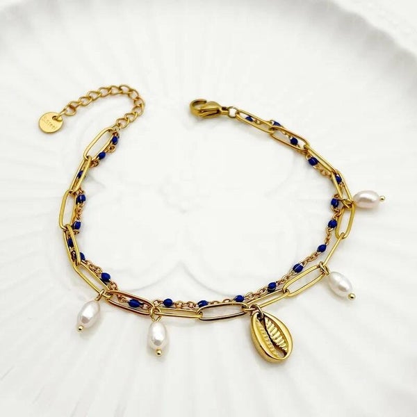 Bracelet Cauris Bohème Doré – L’Esprit Vacances à Votre Poignet