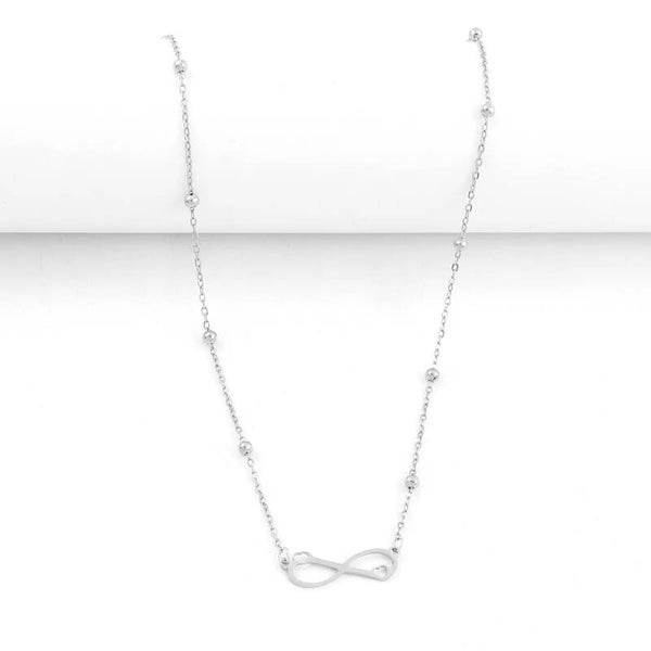 Collier Éternelle - Symbole Infini & Cœurs en Acier Inoxydable Argenté Waterproof