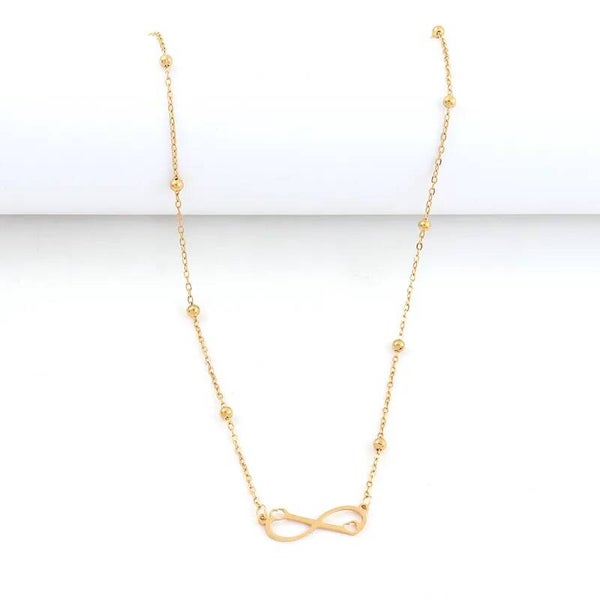 Collier Éternelle Infini Cœurs Acier Inoxydable Doré  Bijou Amour Éternel Vanbijoux