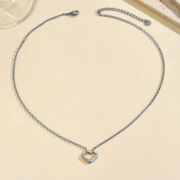 Collier LOVE Cœur Strass Argenté Acier Inoxydable 304  Bijou Romantique Vanbijoux