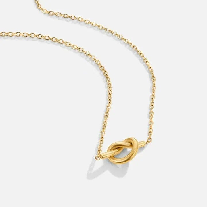 Collier Pendentif Nœud Doré Femme Acier Inoxydable 304  Bijou Chic Moderne Vanbijoux