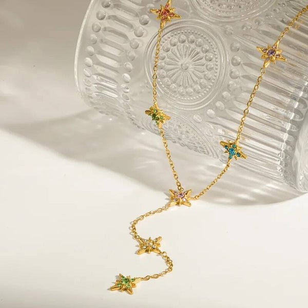 Collier Pendentif Étoile du Nord - Plaqué Or Acier Inox 304 Femme
