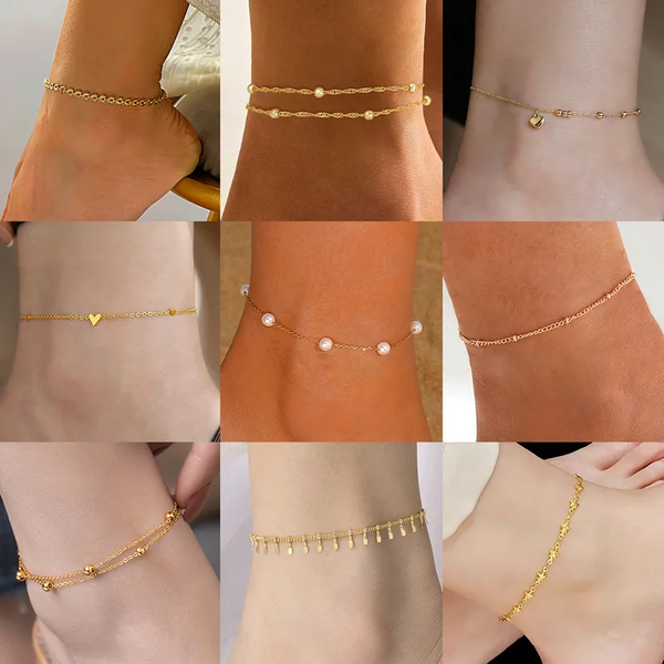 Bracelets de Cheville Dorés – Collection Élégance & Fantaisie divers - modèle - vanbijoux
