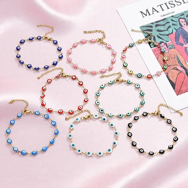 Bracelet Moderne Style Décontracté - Œil Rond en Acier Inoxydable 304 Plaqué Doré