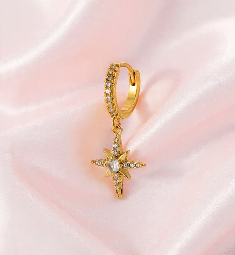 Boucle d’Oreille Cartilage étoile| Plaqué Doré | Pierres Précieuses Artificielles | Vendue à l’unité | vanbijoux