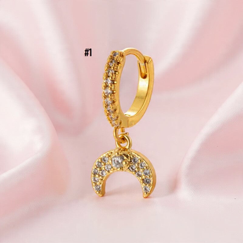 Boucle d’Oreille Cartilage Insecte | Plaqué Doré | Pierres Précieuses Artificielles | Vendue à l’unité | vanbijoux