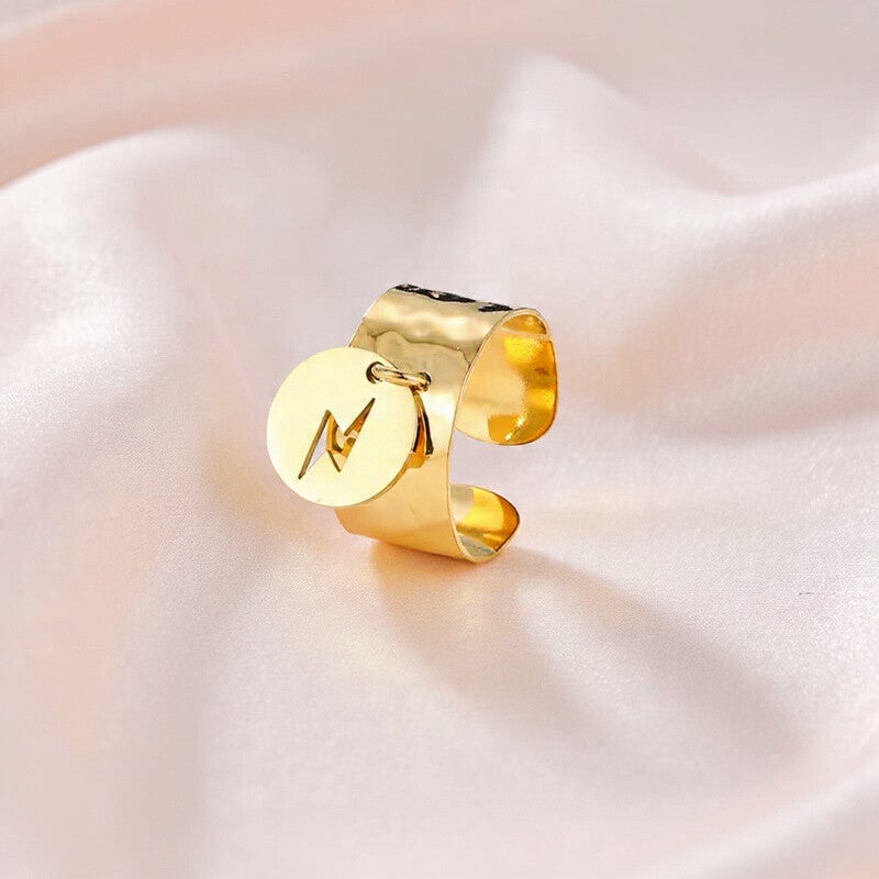 Bague Pampille Éclaire – Acier Inoxydable Doré | Vanbijoux