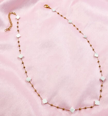 🍀 Collier "Chance & Élégance" | Trèfle à Quatre Feuilles Nacré | vanbijoux