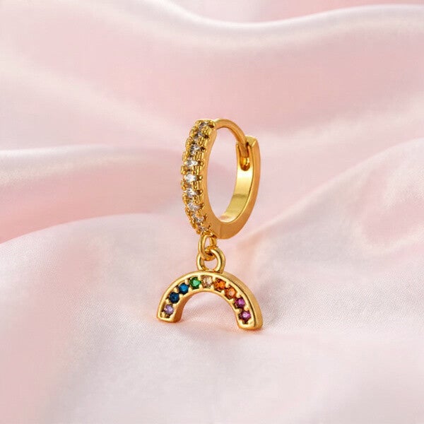 Boucle d’Oreille Cartilage pendentif C | Plaqué Doré | Pierres Précieuses Artificielles | Vendue à l’unité | vanbijoux