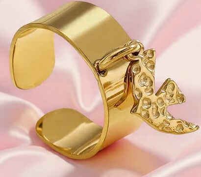 Bague Large Multi-Anneaux & Pampilles – Acier Inoxydable Doré | Vanbijoux