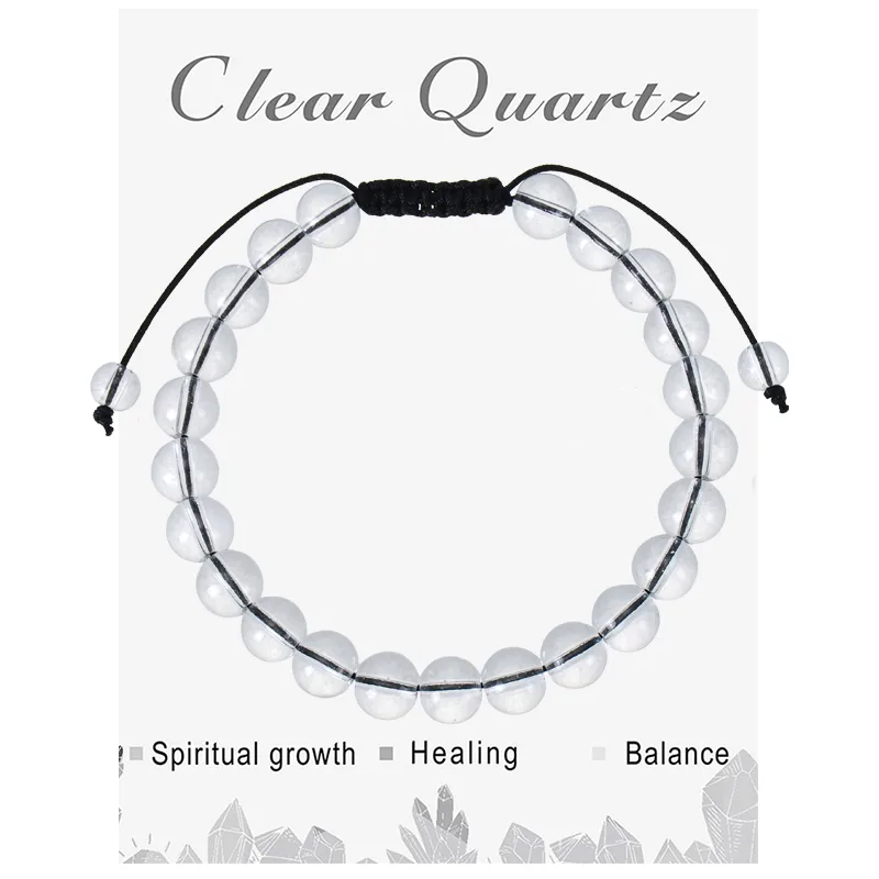 Bracelet d’Aromathérapie | Cristal de Roche (Quartz Clair) | Cordon Ajustable | vanbijoux