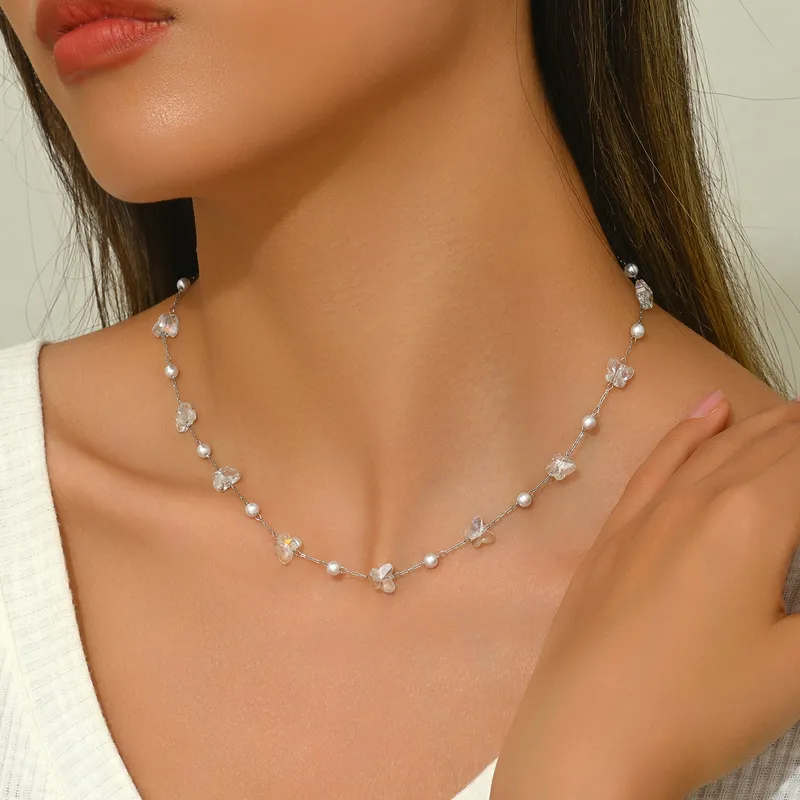 Collier Papillon Élégant – Acier Inoxydable 304 Argenté | Chaîne Câble Femme, Bijou Raffiné | vanbijoux