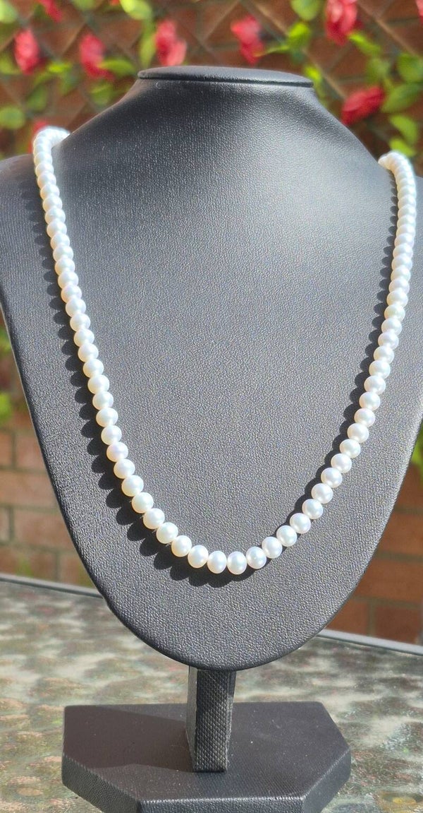 AAA Akoya Pearl Necklace Handmade in the UK with Gold-Plated Sterling Silver