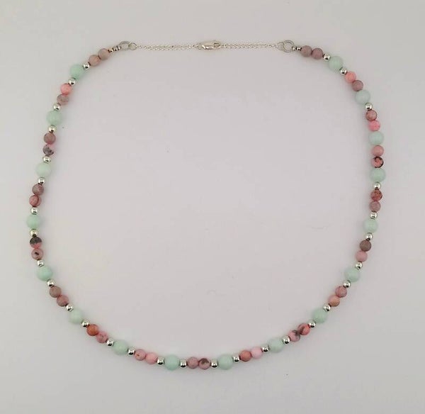 Handmade Aquamarine and Jasper Necklace