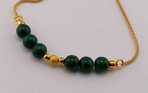 Natural Malachite Adjustable Bolo Bracelet
