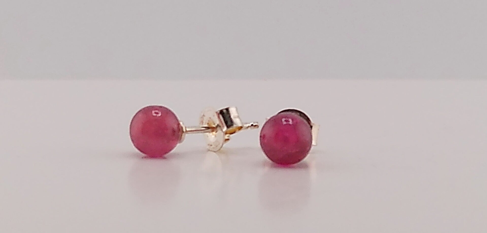 Elegant 6mm Natural Ruby Stud Earrings