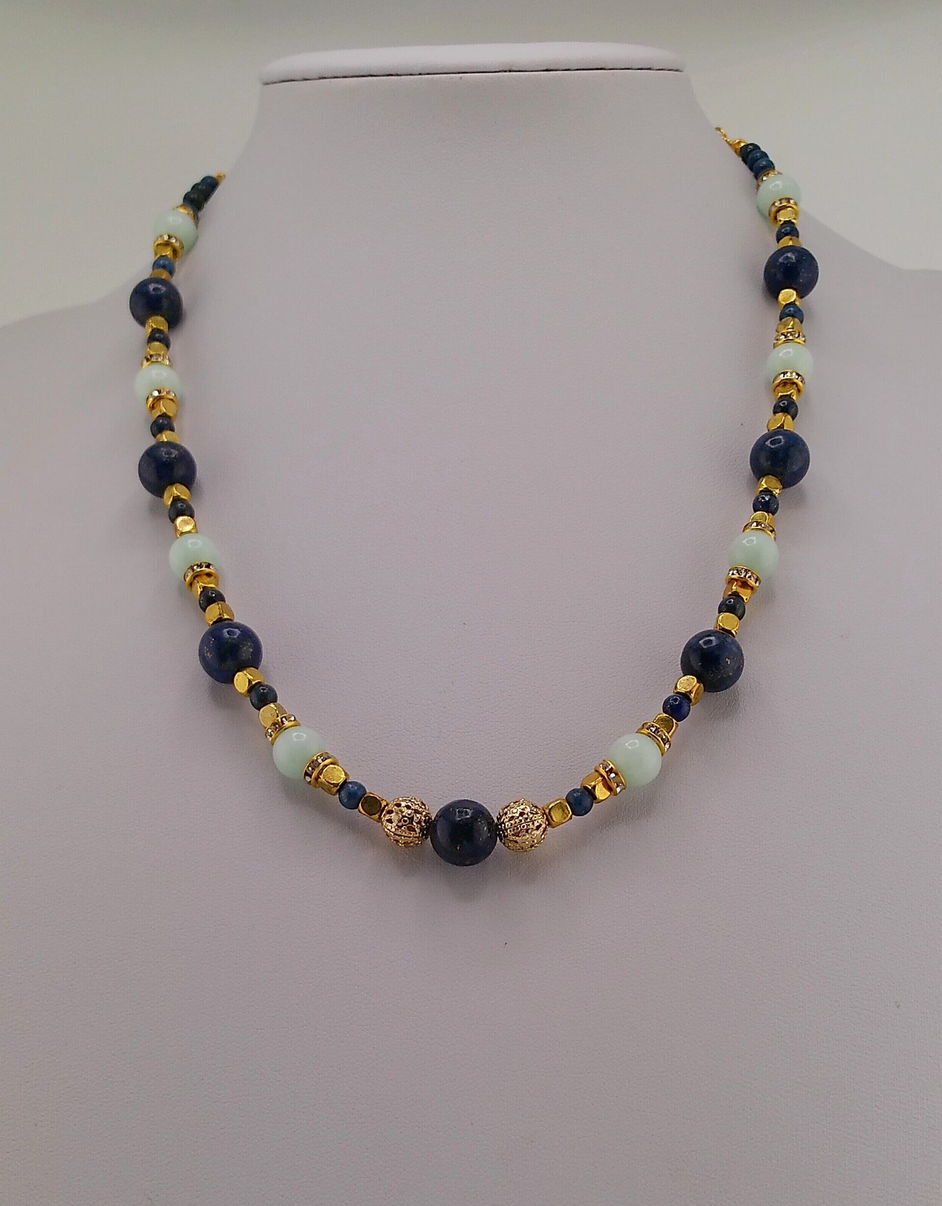 Lapis Lazuli and Natural Aquamarine Necklace