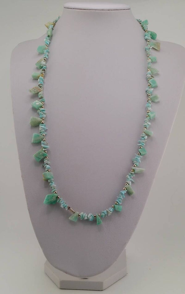 Boho Style Amazonite Chip and Nugget Necklace