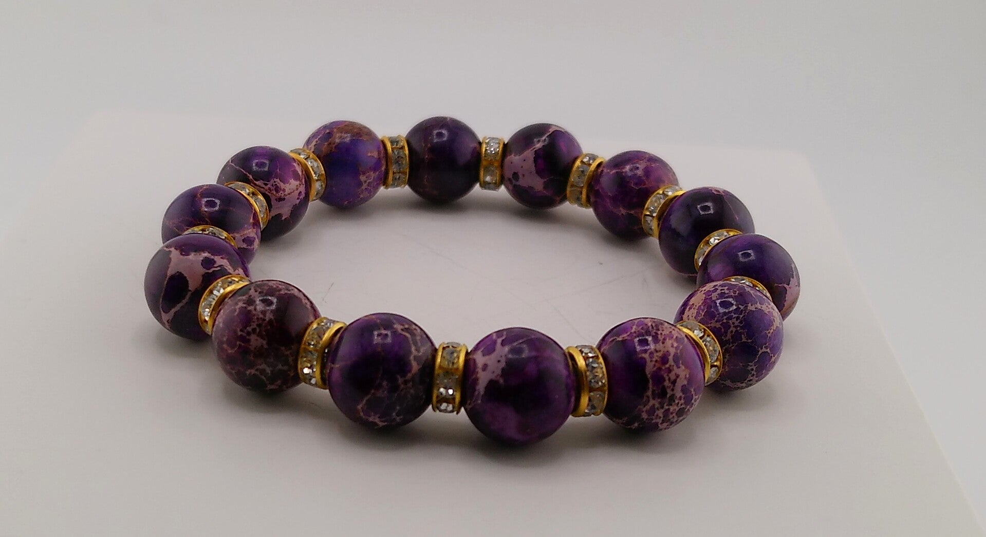 Purple Sea Sediment Jasper Stretch Bracelet