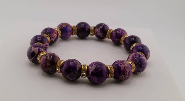 Purple Sea Sediment Jasper Stretch Bracelet