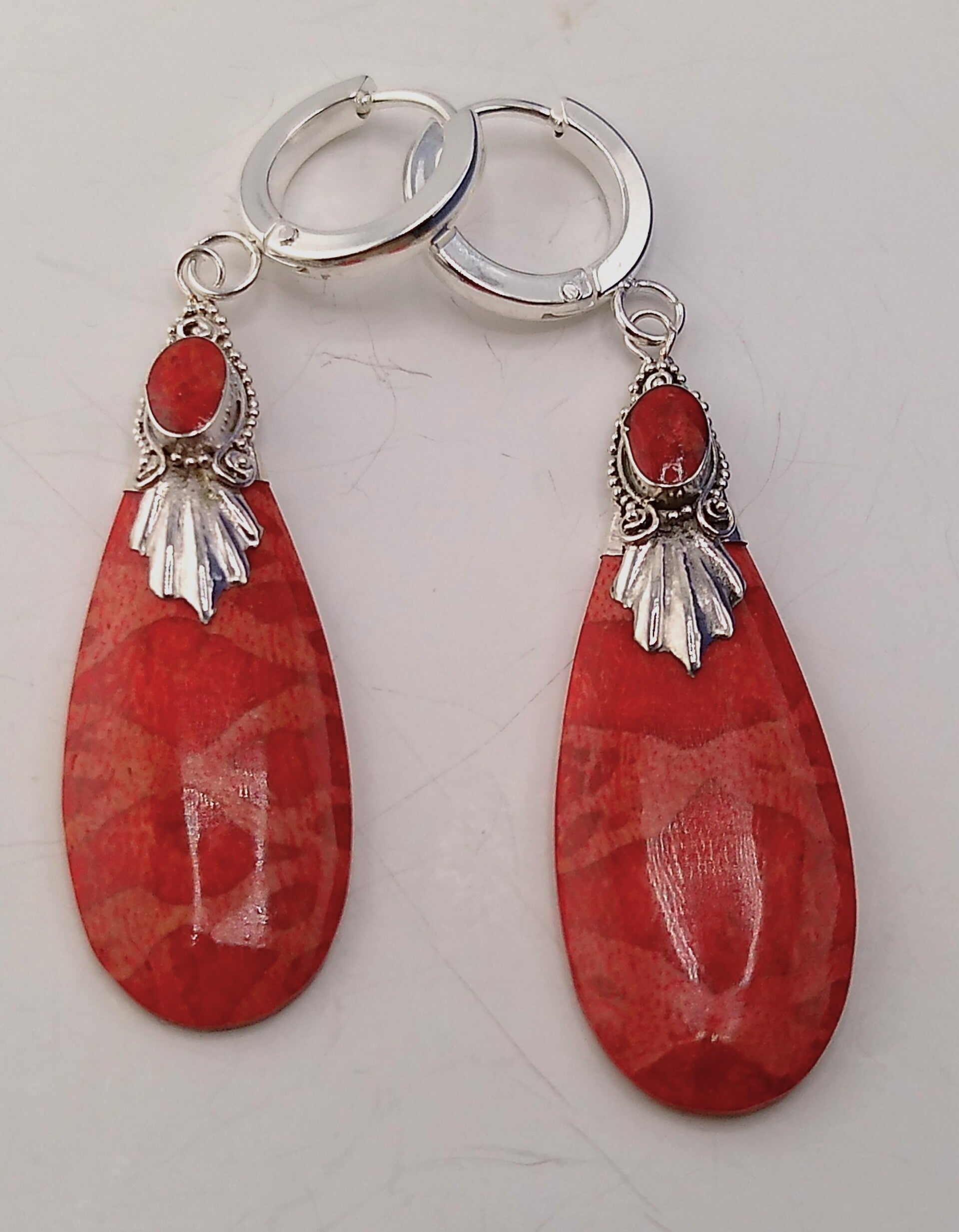 Ethically Sourced Natural Red Coral Earrings