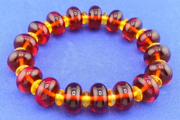 Baltic Cognac Amber Bracelet with Honey Amber Accents