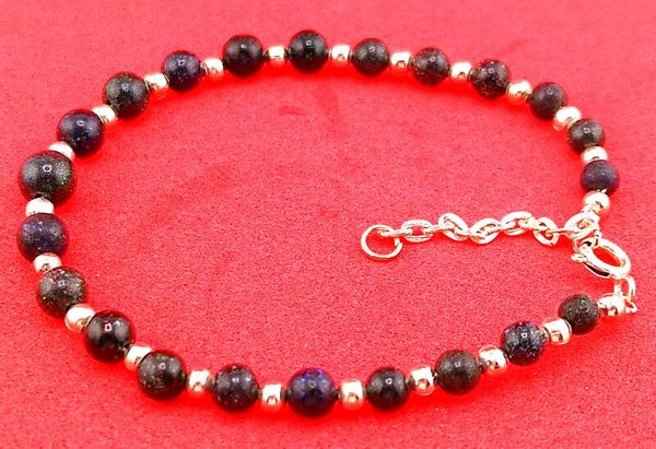 Australian Black Opal Matrix Bracelet – Sterling Silver
