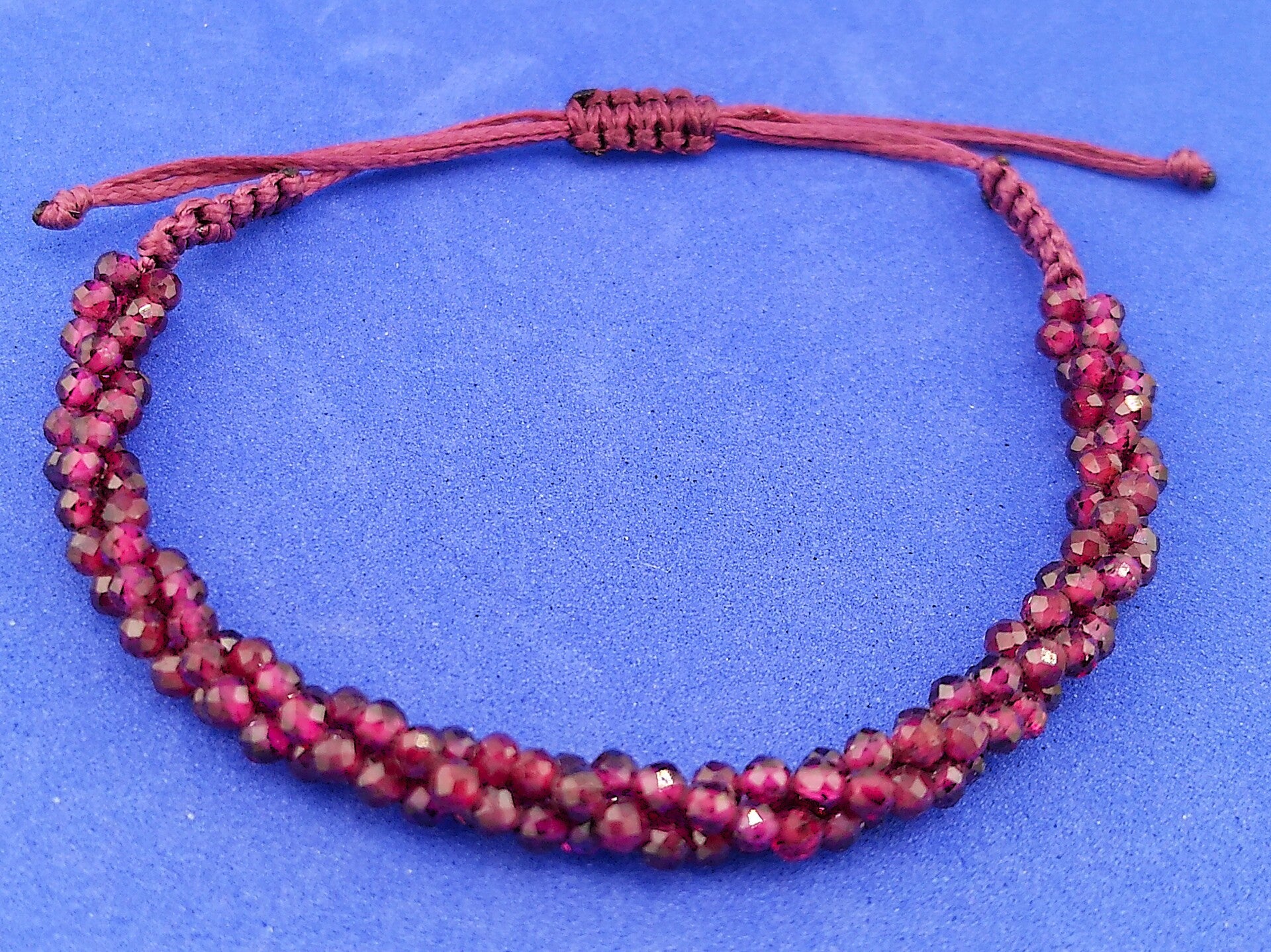 Natural Rhodolite Garnet Bolo Bracelet