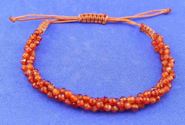 Rare Natural Hessonite Garnet Bolo Bracelet