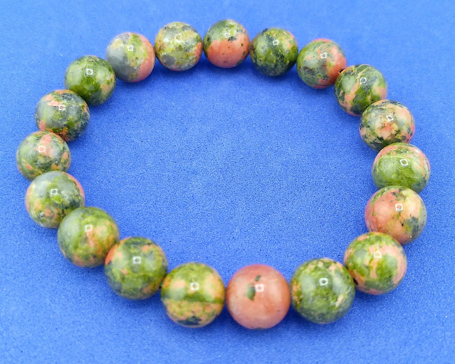 Unusual Unakite Stretch Bracelet – 10mm Beads