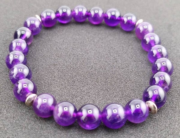 Brazilian Amethyst Stretch Bracelet – Unisex Fit