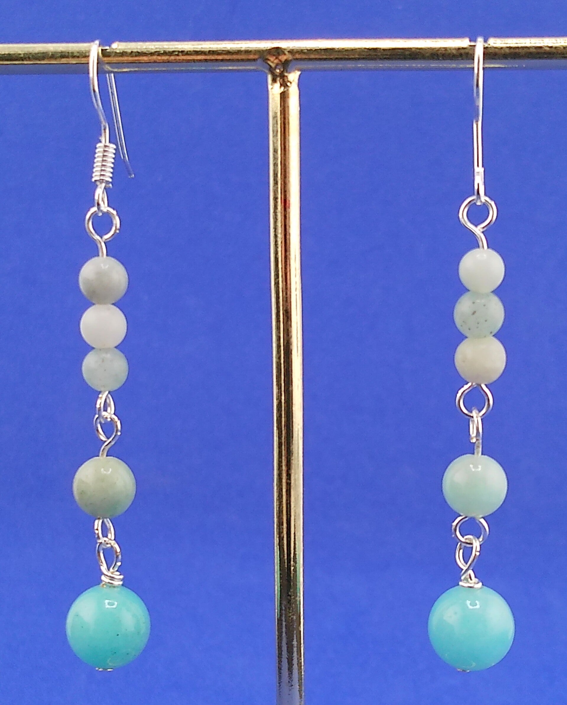 Natural Agate Summer Drop Earrings – Silver Plated Chain