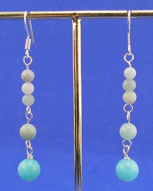 Natural Agate Summer Drop Earrings – Silver Plated Chain