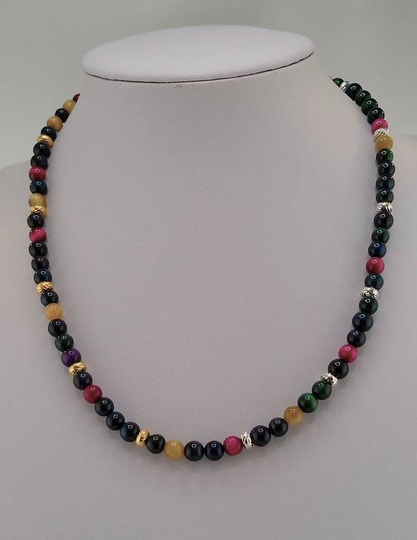Multi-Coloured Two-Tone Tigers Eye Necklace