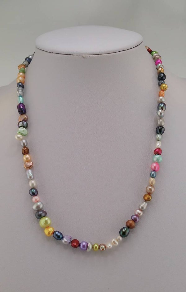 Small Natural Freshwater Multi-Colour Pearl Necklace