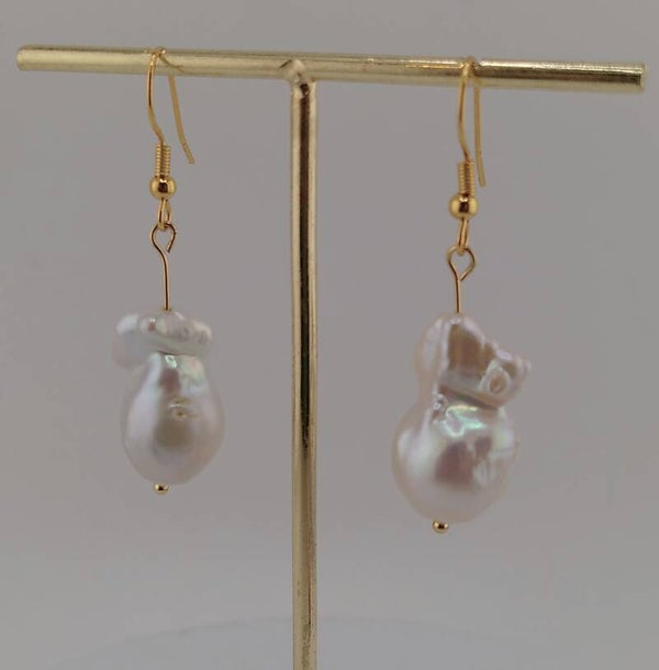 Natural Freshwater Baroque Pearl Earrings