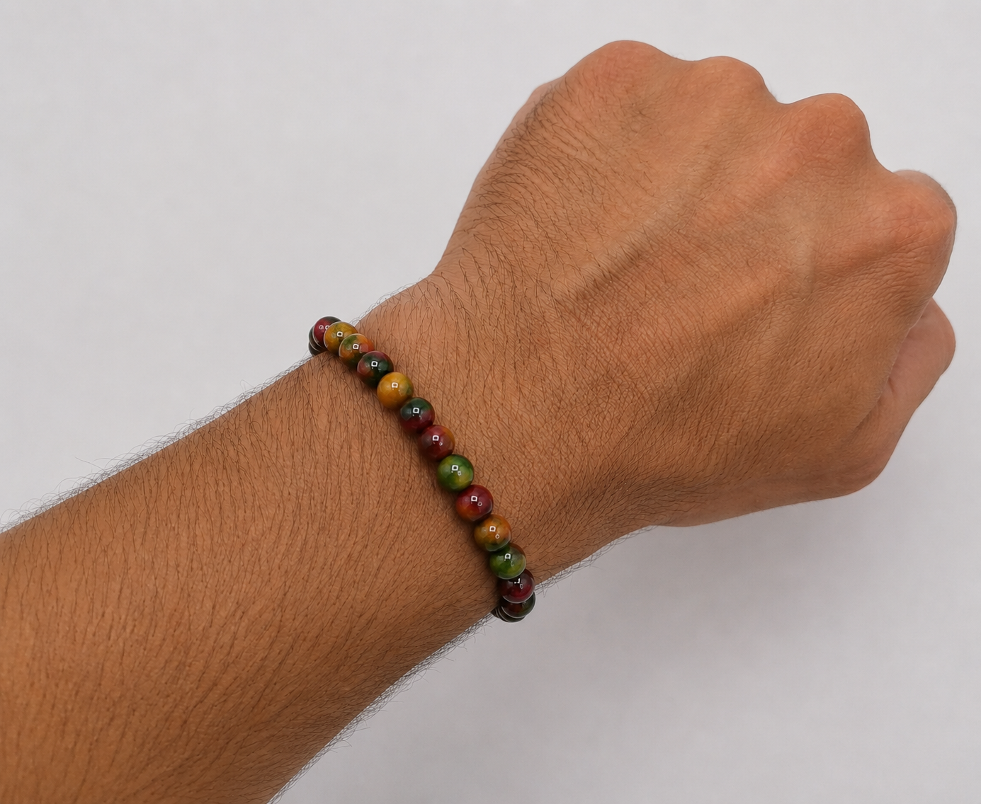 Eye-Catching Multi-Colour Tiger’s Eye Stretch Bracelet – 8mm Beads