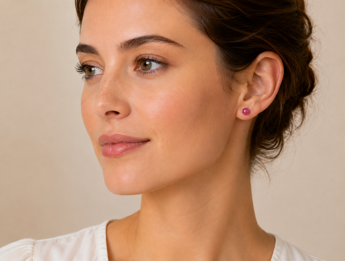 Elegant 6mm Natural Ruby Stud Earrings